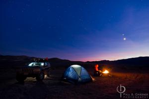 Eureka Sand Dunes in Death Valley with Venus and Jupiter on the left. / Nikon D3, 17mm, f/4.5, ISO400, 30 seconds