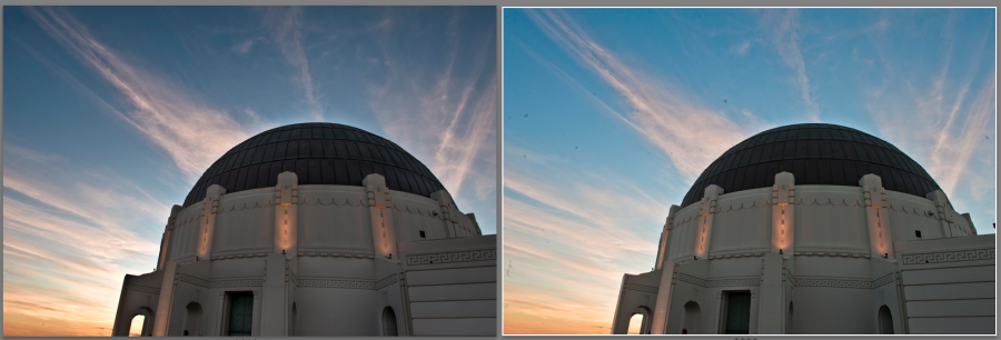 HDR on the Left, Single shot on the Right